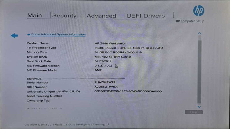 HP Z440 Workstation Xeon E5-1620 v4 @ 3.50GHz 64GB DDR4 Quadro K2200 GPU )