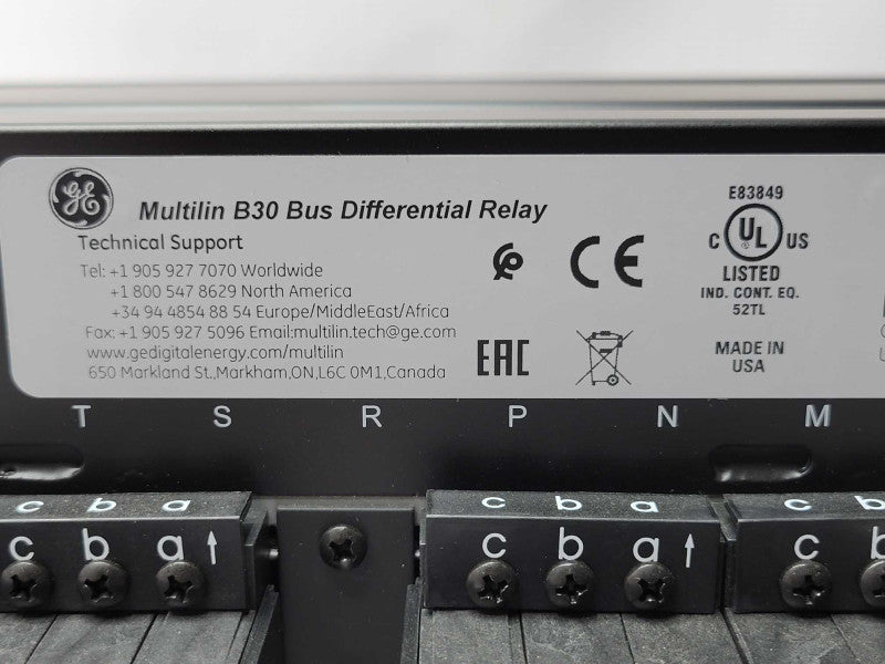 GE Multilin B30 Bus Differential Relay, READ _