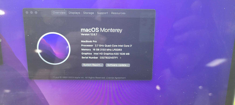 MacBook Pro 2016 15.4\\" i7-6820HQ, 16GB DDR3, 500GB HDD
