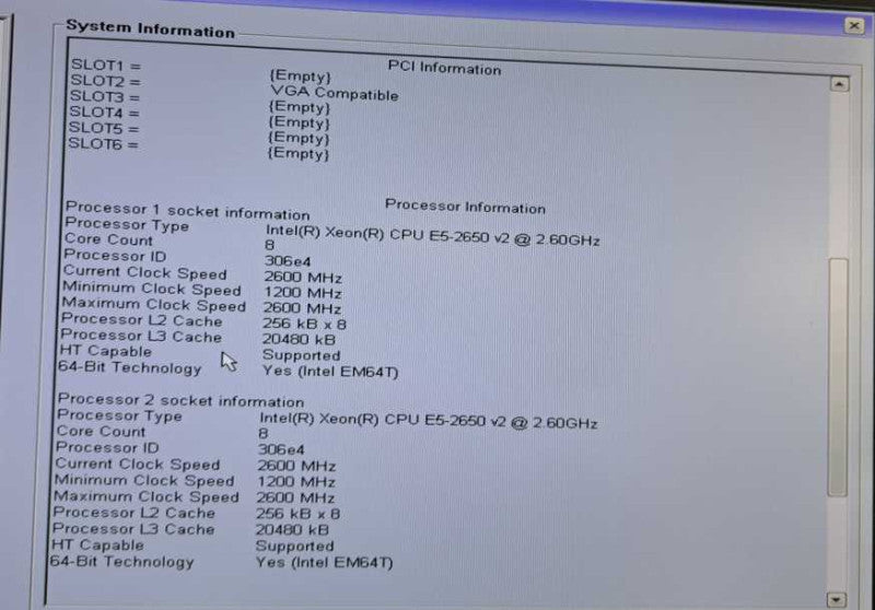 Dell Precision T5610 2x Xeon E5-2650 v2 @ 2.60GHz 32GB Ram Quadro K600 GPU  )