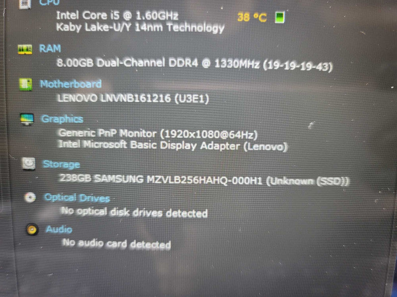 Lenovo Yoga C740-15IML i5-10210U @ 1.60GHz, 8GB DDR4, 256GB NVMe Î²