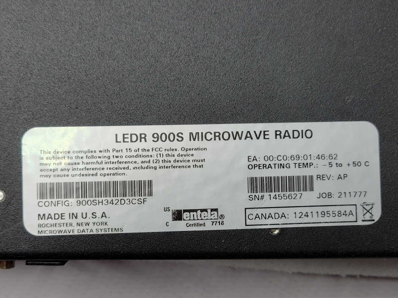 MDS microwave Data Systems LERD 900S Microwave Radio, READ Q_