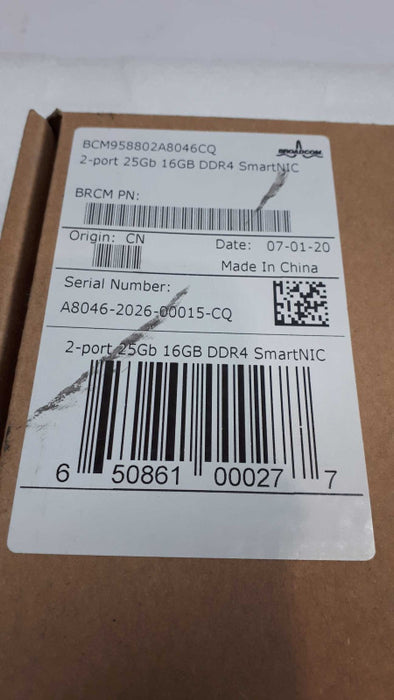 BROADCOM 2 port 25gb 16gb ddr4 smart NIC  &
