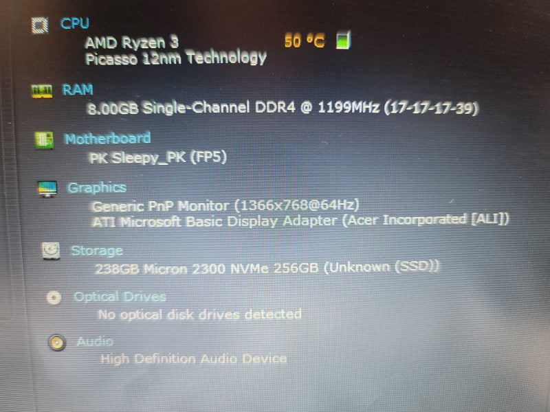 Acer Aspire 3 a315 Ryzen 3 3200U, 8GB DDR4, 256GB m.2  QÎ²