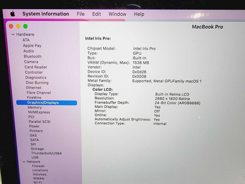 Apple Macbook Pro 2015 15\\" Core i7-4770HQ @ 2.2GHz 16GB DDR3 250GB SSD [Read] (