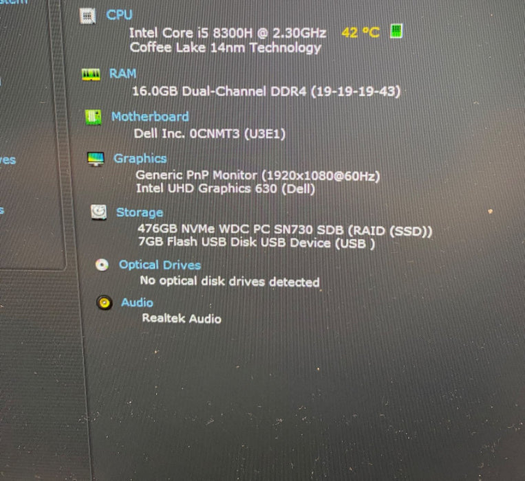 DELL XPS 15 9570 Laptop Intel Core i5-8300H @2.30GHz 16GB RAM 512GB SSD