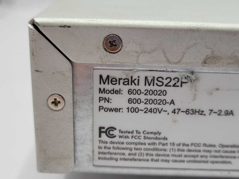 CISCO MS22P-HW Meraki Cloud Managed 24-Port Gigabit Switch, UNCLAIMED _