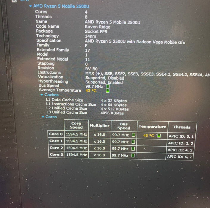 HP ProBook 455 G6 AMD Ryzen 5 2500U Radeon Vega 8 1GB 16GB RAM 256GB SSD