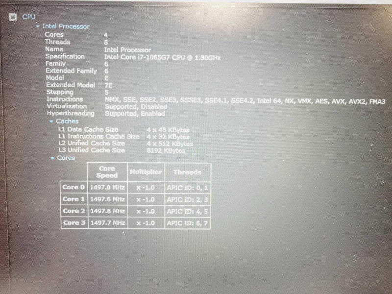 Lenovo Thinkbook Core i7-1065G7 @ 1.3GHz 8GB DDR4 500GB SSD (