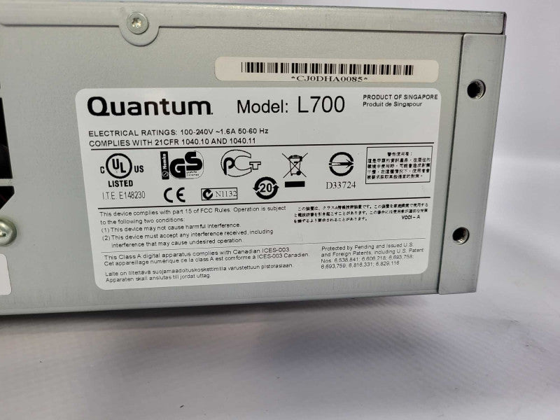 QUANTUM SUPERLOADER 3 L700 LTO-3 TAPE DRIVE LIBRARY AUTOLOAD $