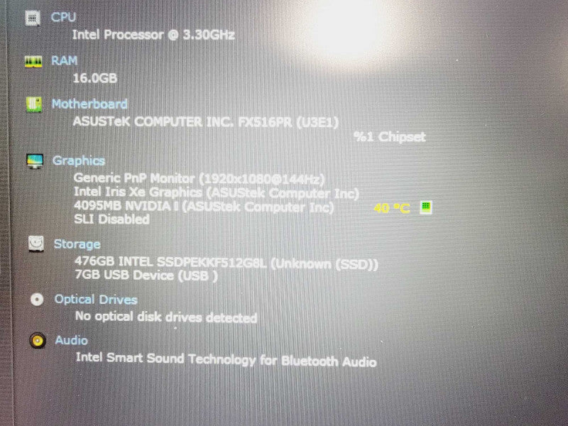 Asus TUF F15 15\\" Core i7-11370H @ 3.3GHz 16GB DDR4 500GB SSD RTX3070 4GB (