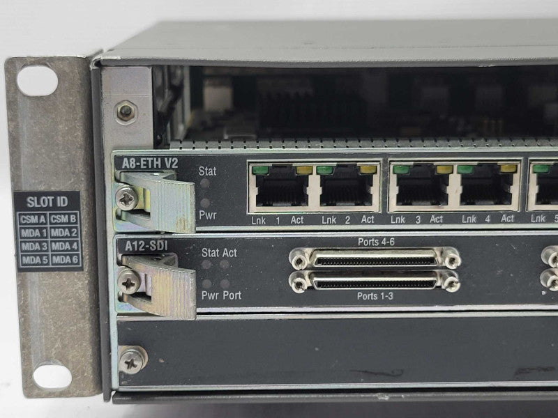 alcatel lucent 7705 SAR-8 Chassis with 2x A8-ETHv2 and 1x A12-SDI cards, READ _