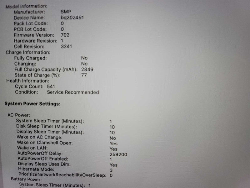 MacBook Pro A1398 i7-4870HQ, 16GB DDR3, 512GB HDD **Battery Service reccomend Î²