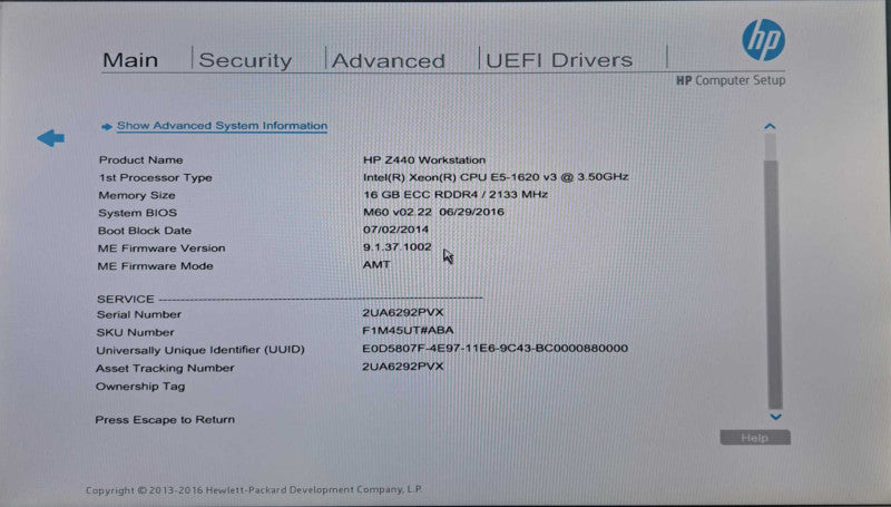 HP Z440 Workstation Xeon E5-1620 v3 @ 3.50GHz 16GB DDR4 Quadro K2200 GPU )