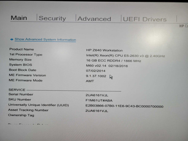 HP Z640 WS, Xeon E5-2630v3 2.40GHz, 16GB RDDR4 NO HDD QUADRO K620 !