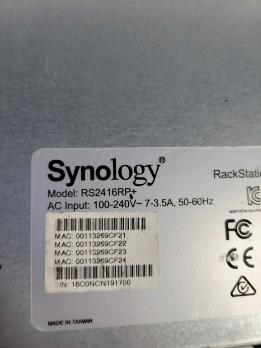 Synology RS2416+ RackStation 12-Bay NAS, 12x 3.5\\" Hdd Bays