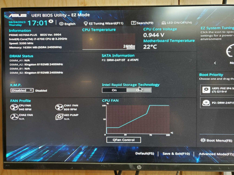 Custom PC - Intel i7-8700 @ 3.20 GHZ 16GB DDR4 350W PSU