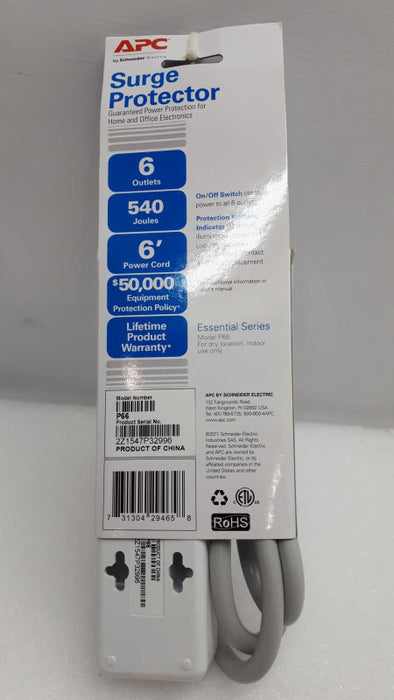 Genuine APC Surge Arrest 6 Outlet Surge Protector Rated 120V 15A P66 New Q&