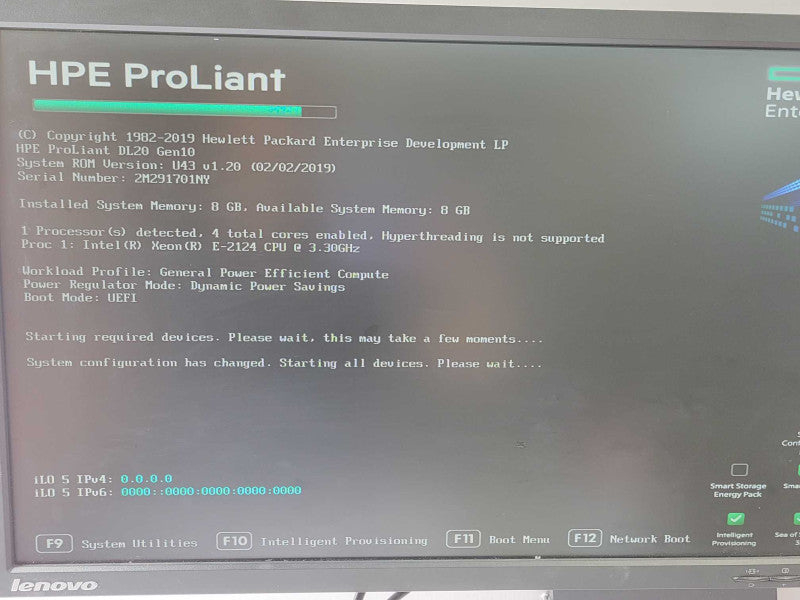 HP Proliant DL20 Gen10, Xeon E-2124 3.3GHz, 8GB RAM, S100i SR Gen10, 3.5\\" _