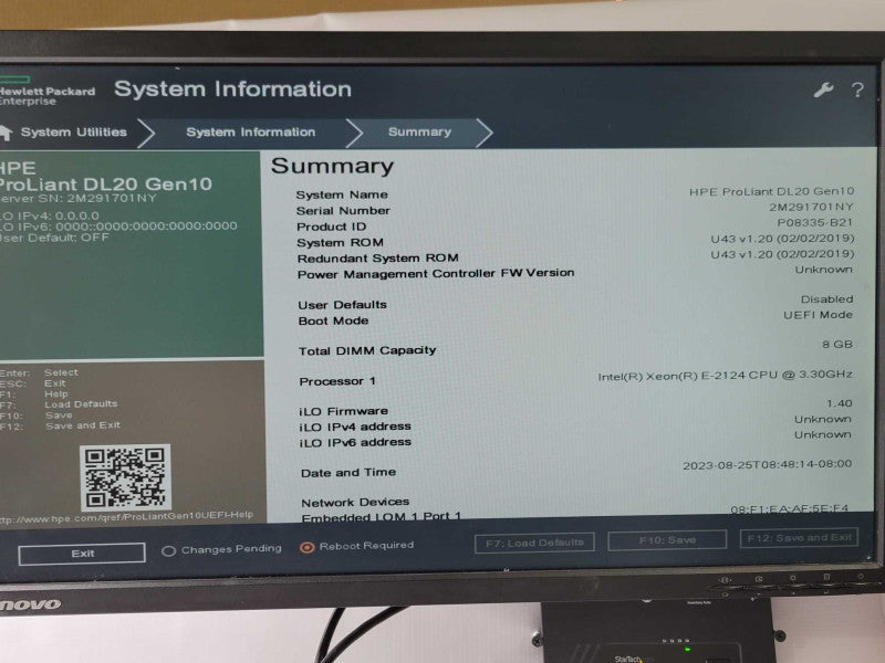 HP Proliant DL20 Gen10, Xeon E-2124 3.3GHz, 8GB RAM, S100i SR Gen10, 3.5\\" _