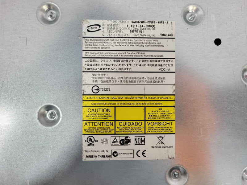 Cisco Catalyst C3560 48-Port 10/100 PoE 4-SFP Network Switch WS-C3560-48PS-S $