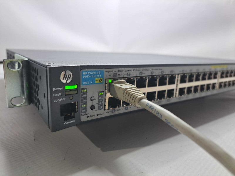 HP J9627A Managed Ethernet Switch 2620-48 PoE+ Switch w/ Rack Mount Ears Q)