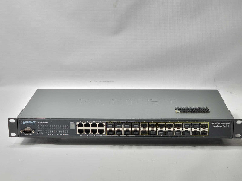 Planet SGSW-24240 24-PORT Gigabit Fiber Managed Stackable Switch, READ _