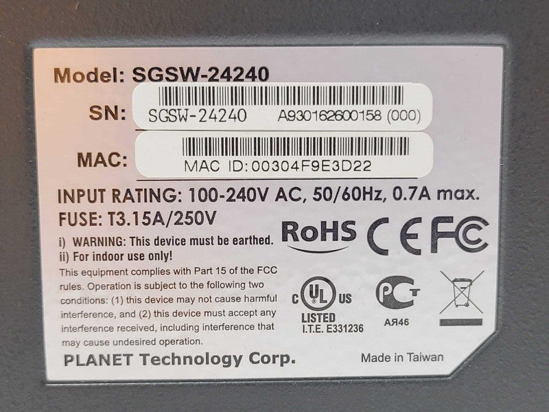 Planet SGSW-24240 24-PORT Gigabit Fiber Managed Stackable Switch, READ _