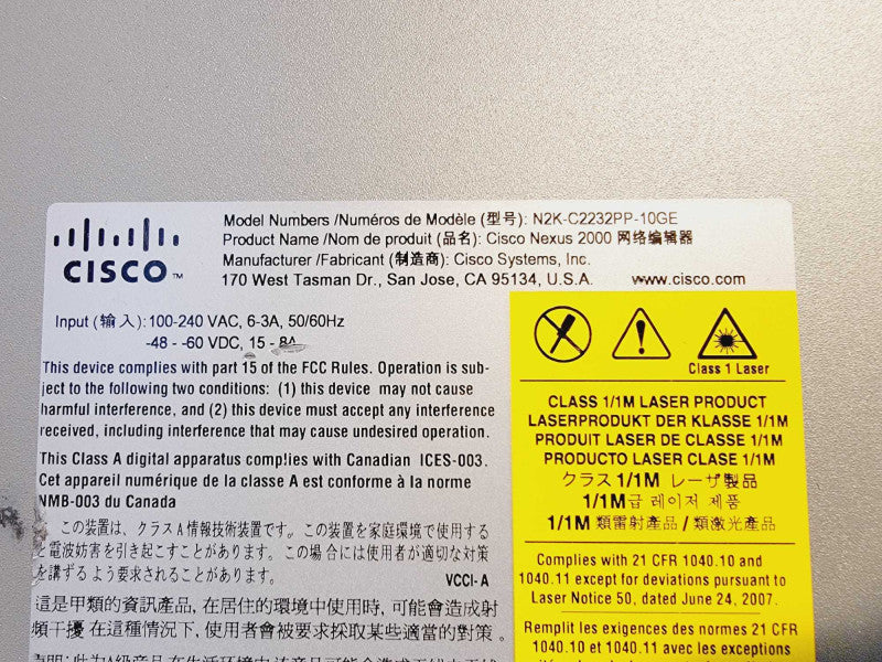 Cisco Nexus N2K-C2232PP-10GE Fabric Extender 2X PSU Q(