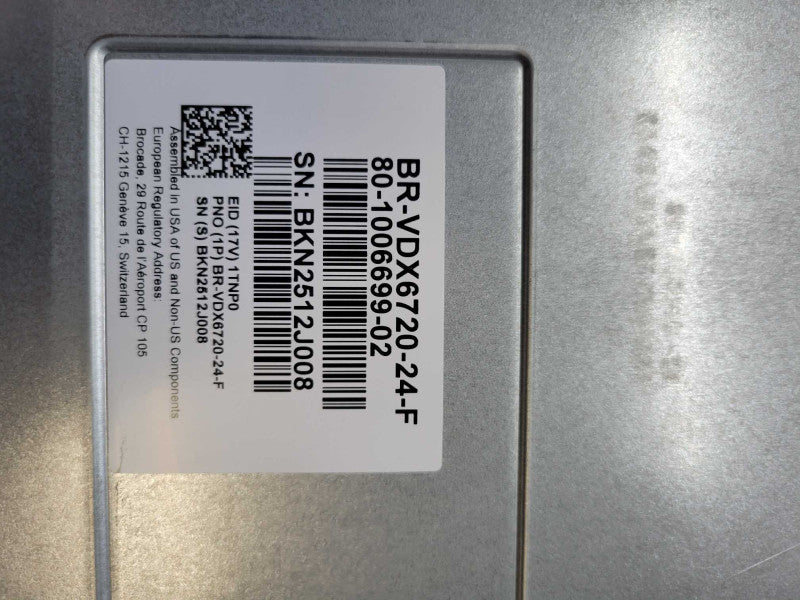 Brocade VDX 6720 BR-VDX6720â24-F 24x 1/10GbE SFP+ Port 1U Switch 24 Port  Q