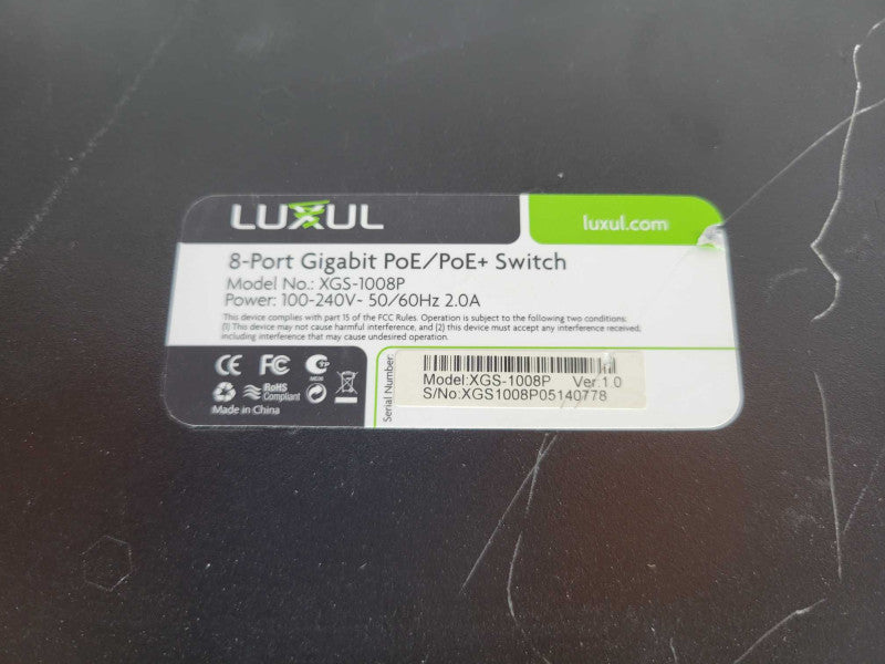 Luxul XGS-1008P 8-Port Gigabit PoE/PoE+ Desktop Switch  _