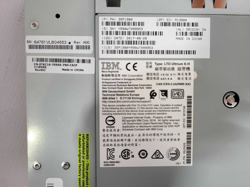 Dell LTO Ultrium 6 LTO-6 SAS Tape Drive For PowerVault TL2000 TL4000 DP/N 0TK Q$