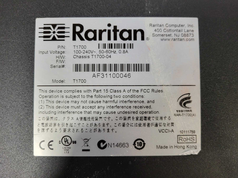 Raritan T1700-LED Console Drawer 1080P, 17\\" 16:9 LCD Display 1U Rackmount $