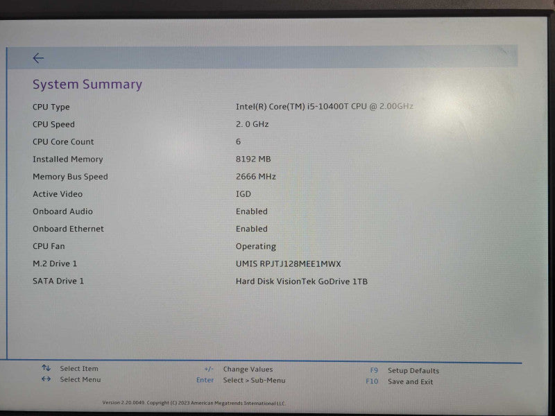 Lenovo ThinkCentre M70q i5-10400T @ 2GHz 8GB DDR4 128GB NVMe+1TB SSD !