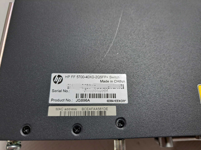 HP JG896A FlexFabric 5700-40XG-2QSFP+ Switch 2x PSU Factory Reset )