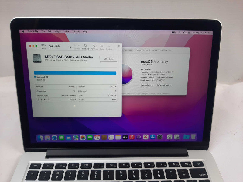 Apple Macbook Pro Retina 2015 13\\" Core i5-5257U @ 2.7GHz 16GB DDR3 250GB SSD