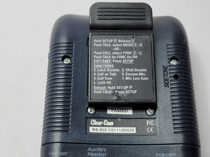 fmav Clear-Com RS-601 Single Channel Beltpack, READ _