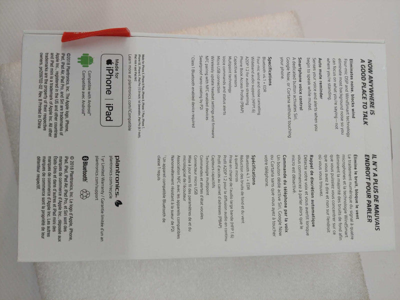 Plantronics Voyager 5200 PN: 203500-103 Model:POTE16 PLT  Bluetooth headset Q
