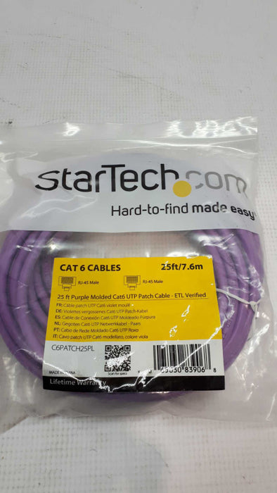 StarTech.com 25ft CAT6 Ethernet Cable - Purple Molded Gigabit - ETL Verified  &
