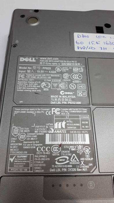 Dell Inspiron 8600 laptop (PP02X) Vintage &