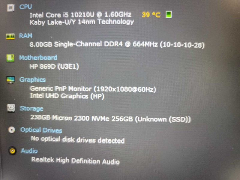 HP ProBook 440 G7 i5-10210u @ 1.60GHz, 8GB DDR4, 256GB m.2  Î²