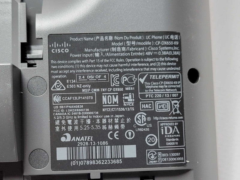 Cisco DX650 IP Phone CP-DX650-K9 VoIP SIP Phone NO AC ADAPTER _