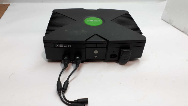 Xbox game console with controllers, cables and CDs &