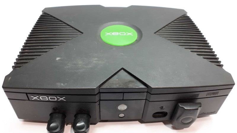 Xbox game console with controllers, cables and CDs &
