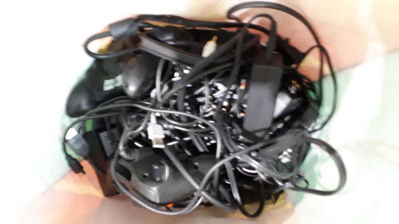 Xbox game console with controllers, cables and CDs &