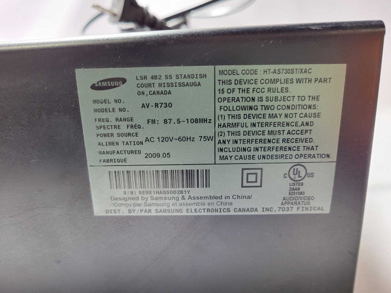 Samsung AV-R730 100 Watt Audio/Video Receiver Amplifier $