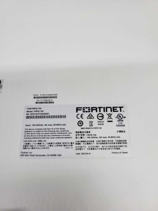 Fortinet FortiRPS 740 Redundant Power Supply - 1178 Watt