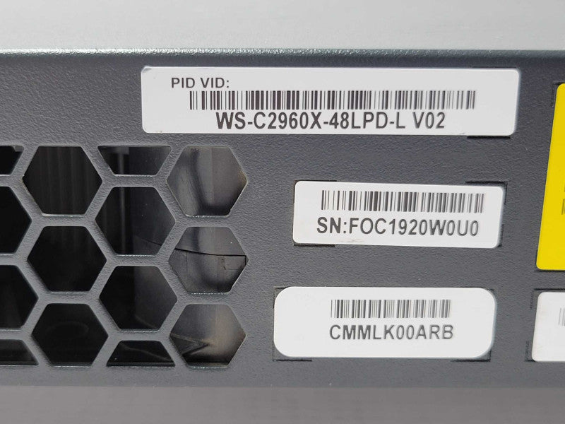 Cisco WS-C2960X-48LPD-L 48 Port PoE Gigabit Switch, Factory reset Q_