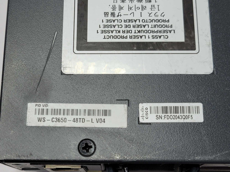Cisco WS-C3650-48TD-L 48-Port Gig 2x10G Uplink Ports Network Switch _
