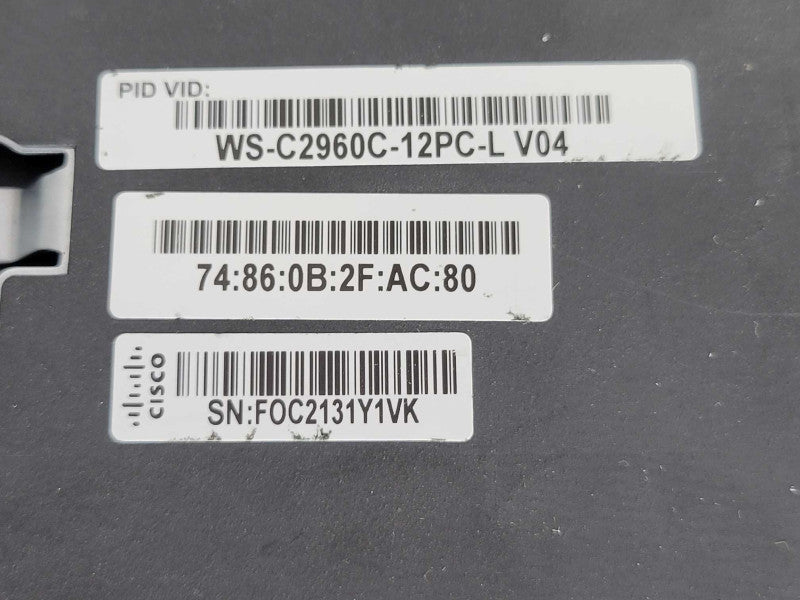 Cisco Catalyst 2960-C Series WS-C2960C-12PC-L 12-Port PoE Switch _